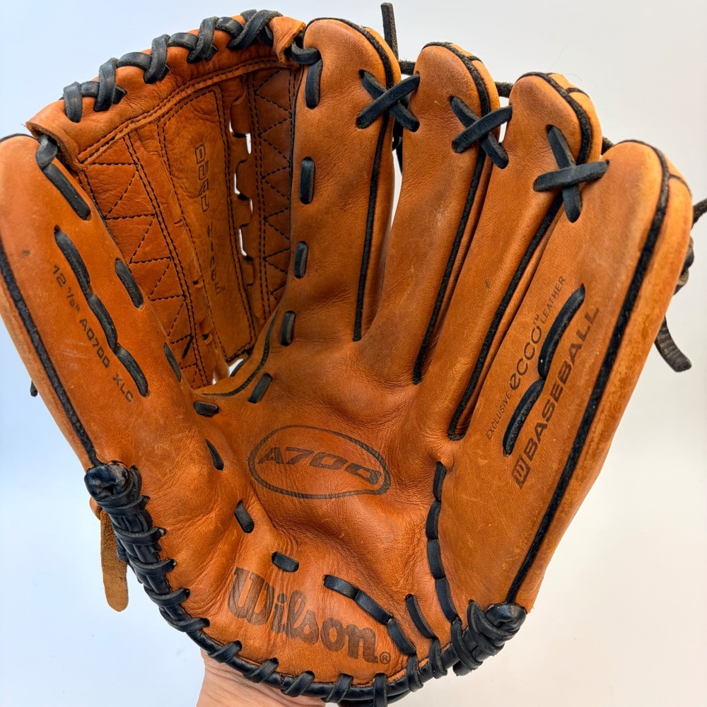 Wilson A700 XLC 12.5 Inch Baseball Glove RHT ECCO Leather Tan Black Dual Hinge